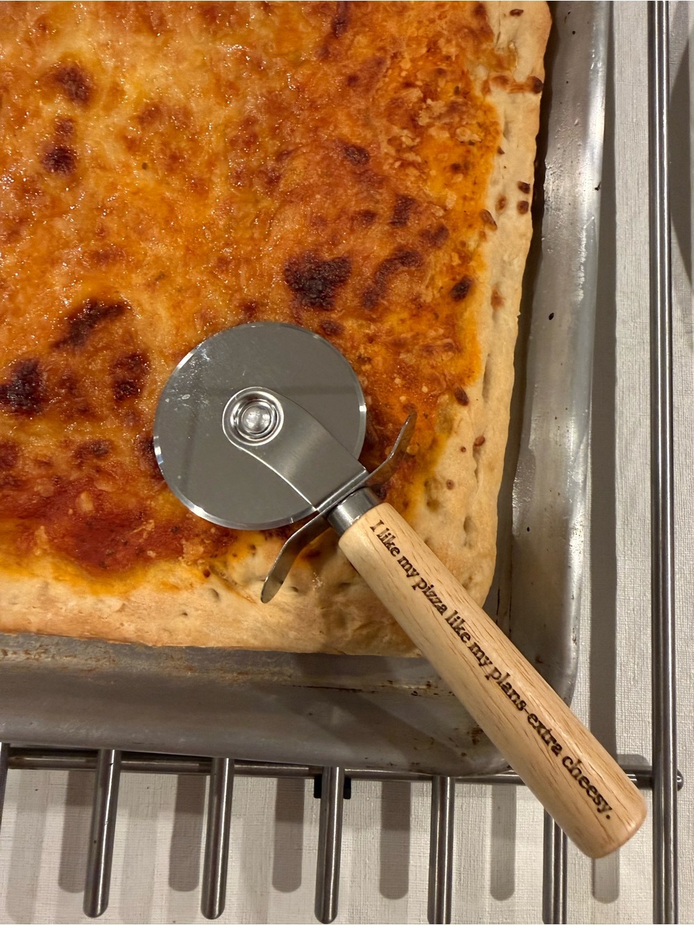Wood Handle Pizza Cutter - Stainless Steel Wheel (Black/Silver) Personalized